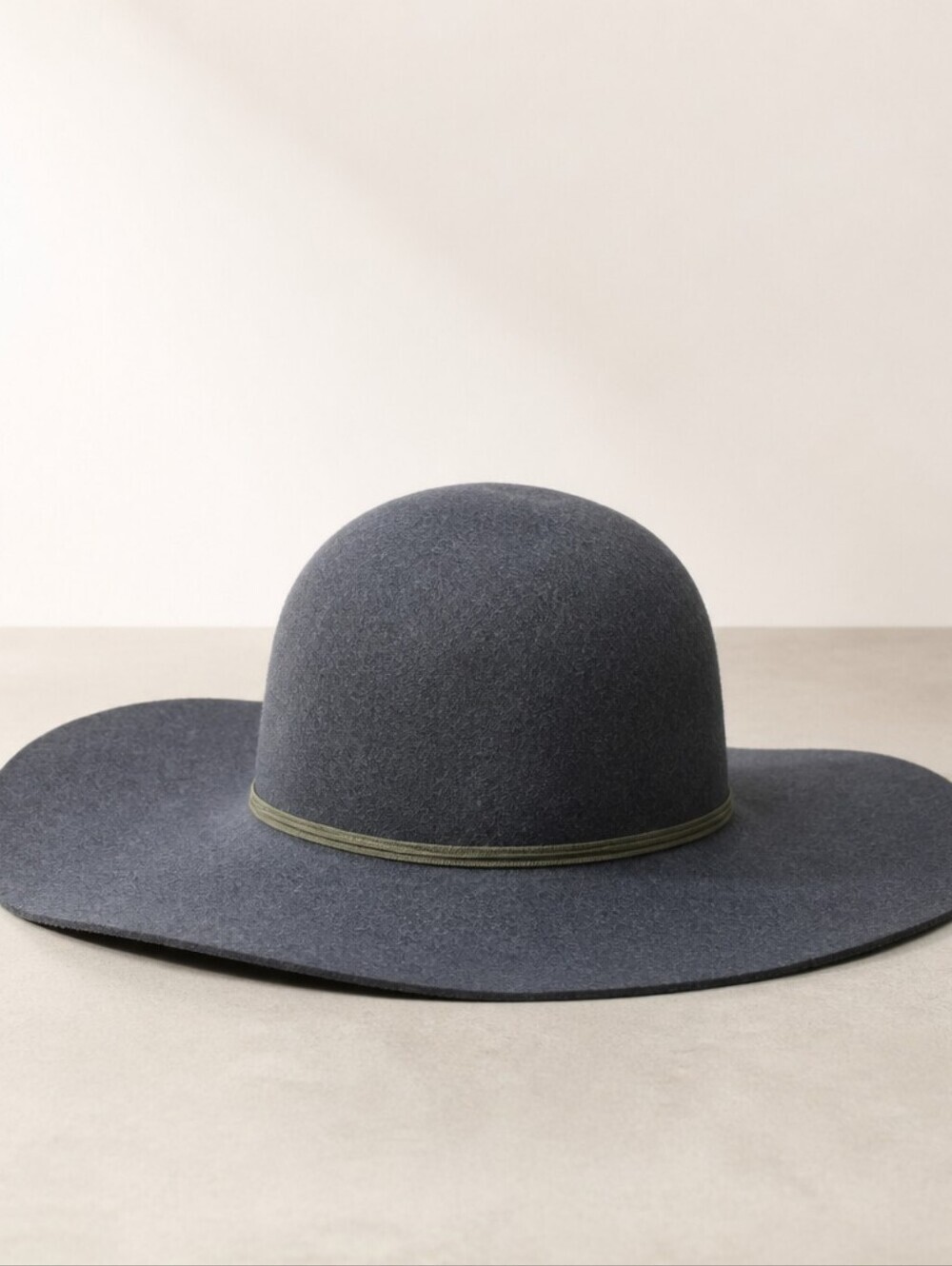 Women's Nordstrom Navy Wool Felt Floppy Wide Brim Hat One Size Adjustable Boho